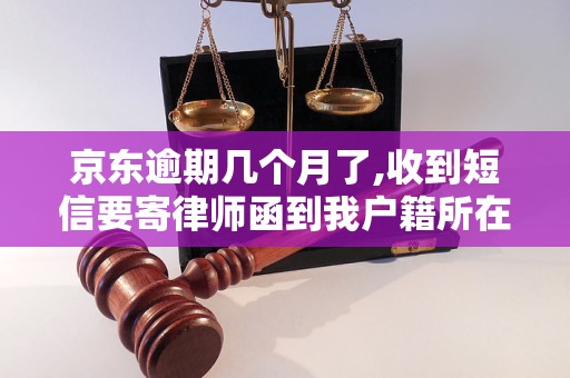 京东逾期几个月了,收到短信要寄律师函到我户籍所在地