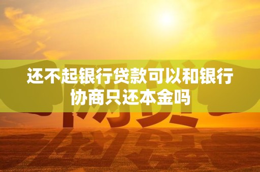 银行可以协商只还本金吗(和银行协商只还本金后有什么凭据吗)