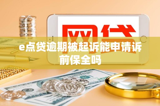 e点贷逾期被起诉能申请诉前保全吗