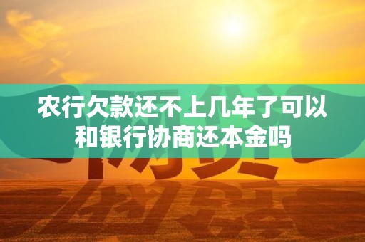 可以跟银行协商只还本金吗(银行贷款可以协商只还本金吗)