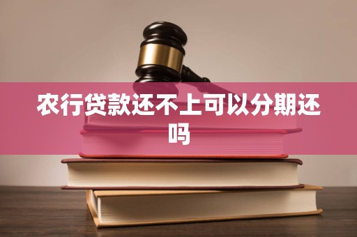 农行贷款还不上可以分期还吗 农行贷款还不上可以分期还吗