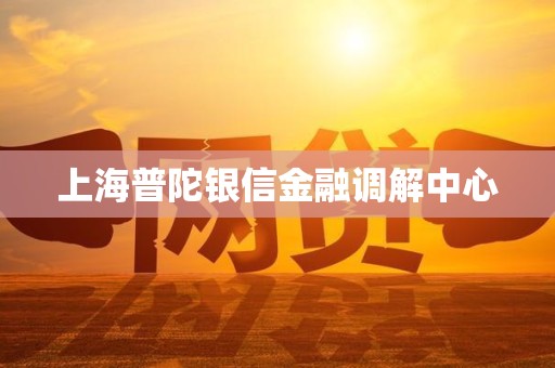 上海普陀银信金融调解中心