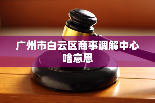 广州市白云区商事调解中心啥意思 广州市白云区商事调解中心啥意思