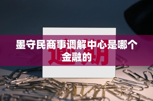 墨守民商事调解中心是哪个金融的