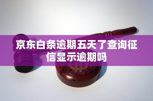京东白条逾期五天了查询征信显示逾期吗 京东白条逾期五天了查询征信显示逾期吗