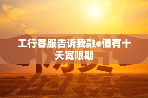 工行客服告诉我融e借有十天宽限期