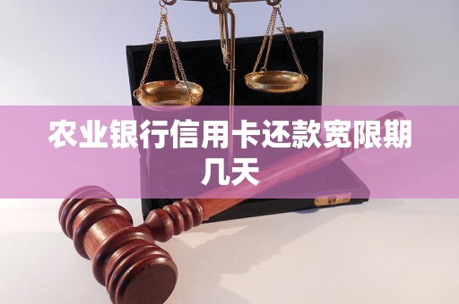 农业银行信用卡还款宽限期几天