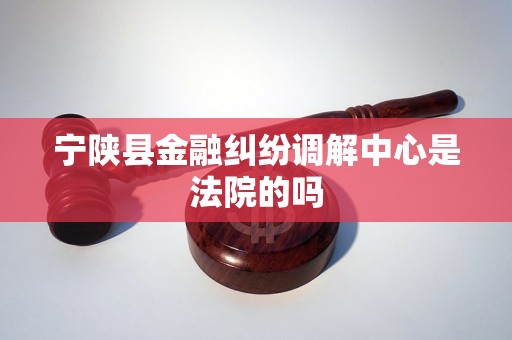 宁陕县金融纠纷调解中心是法院的吗