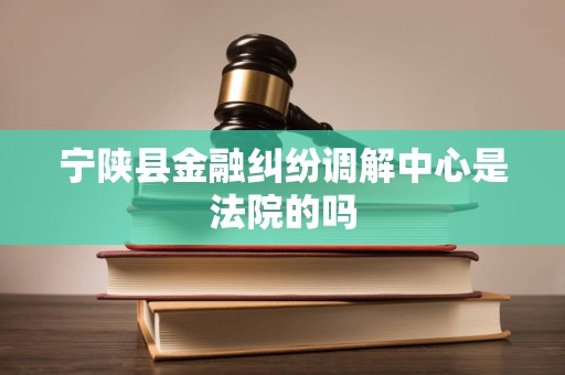 宁陕县金融纠纷调解中心是法院的吗