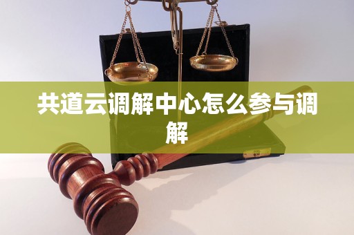 共道云调解中心怎么参与调解