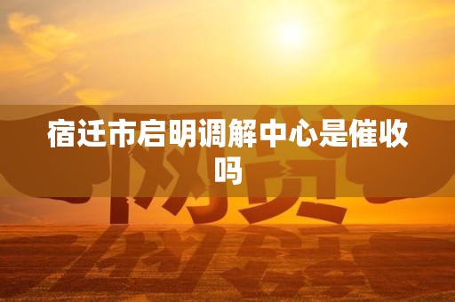 宿迁市启明调解中心是催收吗