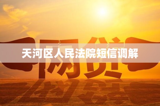 天河区人民法院短信调解