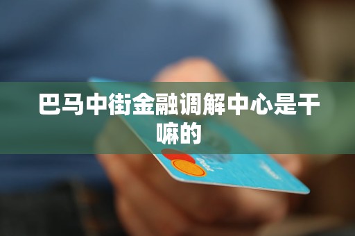 巴马中街金融调解中心是干嘛的 巴马中街金融调解中心是干嘛的