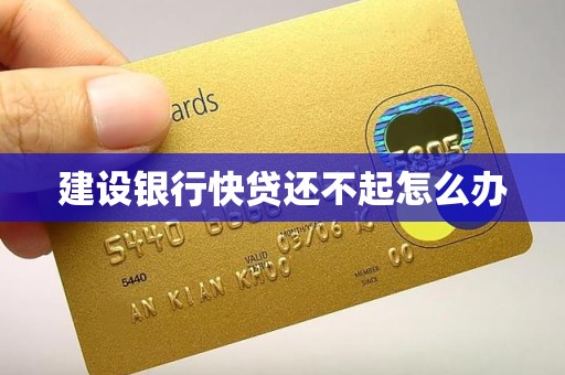 建设银行快贷还不起怎么办 建设银行快贷还不起怎么办