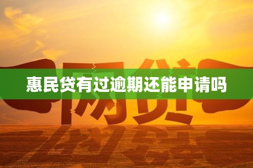 惠民贷有过逾期还能申请吗
