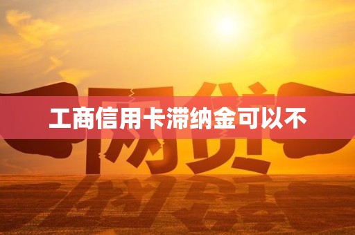 工商信用卡滞纳金可以不 工商信用卡滞纳金可以不