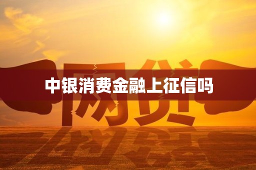 中银消费金融上征信吗 中银消费金融上征信吗
