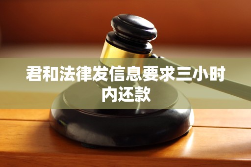 君和法律发信息要求三小时内还款 君和法律发信息要求三小时内还款