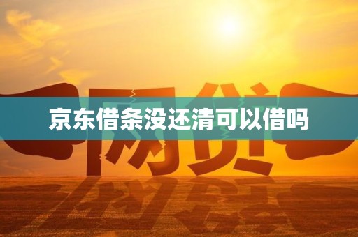 京东借条没还清可以借吗