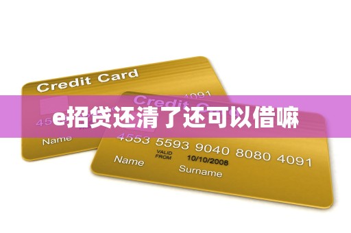e招贷还清了还可以借嘛