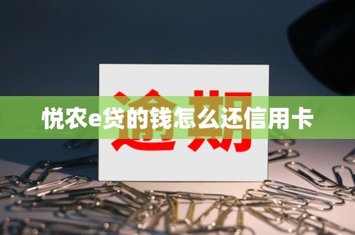 悦农e贷的钱怎么还信用卡 悦农e贷的钱怎么还信用卡