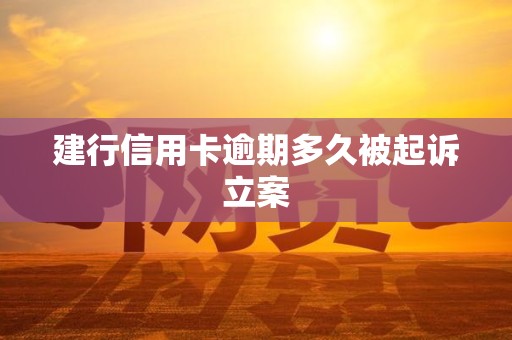 建行信用卡逾期多久被起诉立案