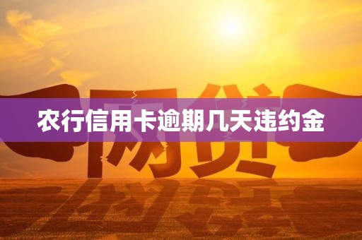 农行信用卡逾期几天违约金