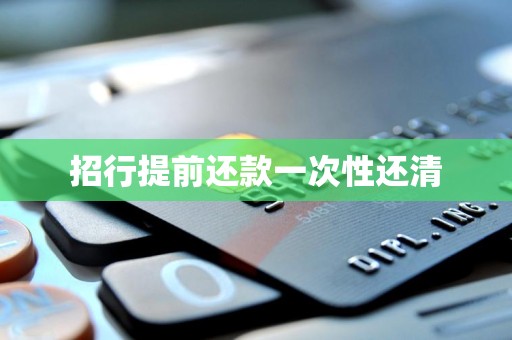 招行提前还款一次性还清