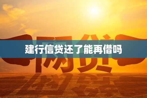 建行信贷还了能再借吗