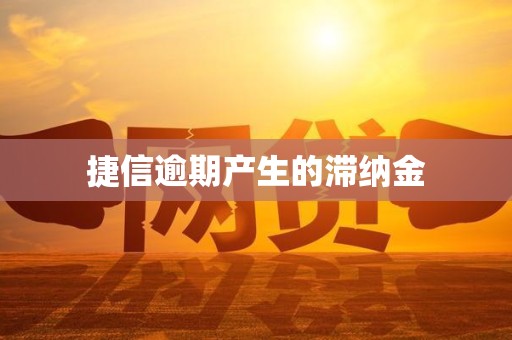 捷信逾期产生的滞纳金