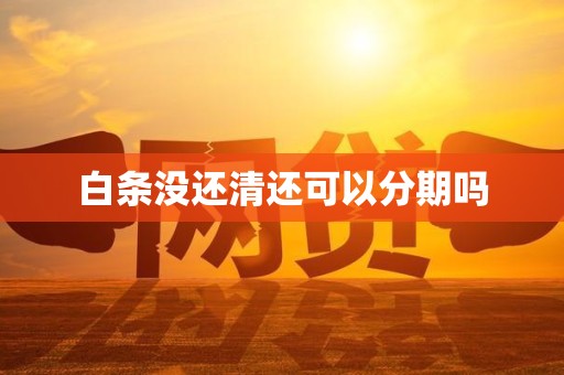 白条没还清还可以分期吗