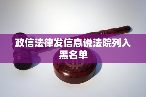 政信法律发信息说法院列入黑名单