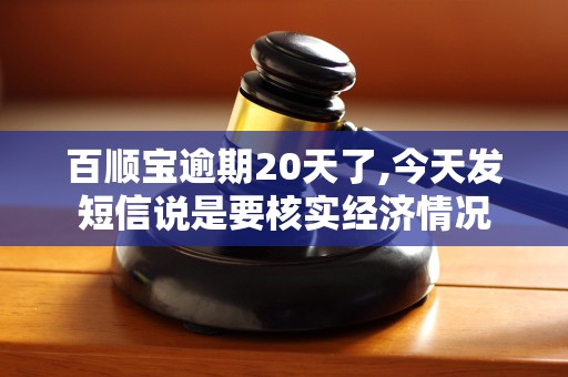 百顺宝逾期20天了,今天发短信说是要核实经济情况