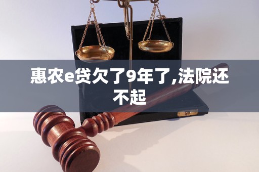 惠农e贷欠了9年了,法院还不起 惠农e贷欠了9年了,法院还不起