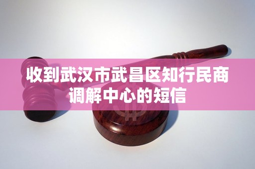 收到武汉市武昌区知行民商调解中心的短信