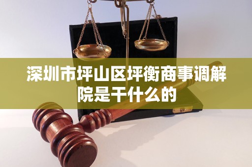 深圳市坪山区坪衡商事调解院是干什么的