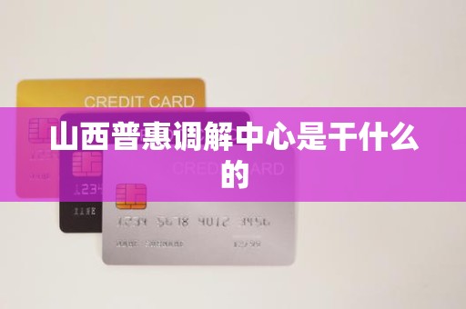 山西普惠调解中心是干什么的