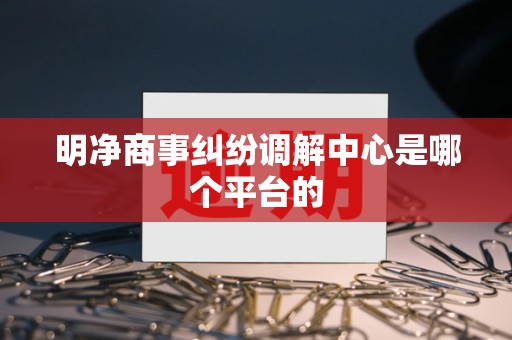 明净商事纠纷调解中心是哪个平台的