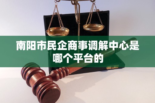 南阳市民企商事调解中心是哪个平台的