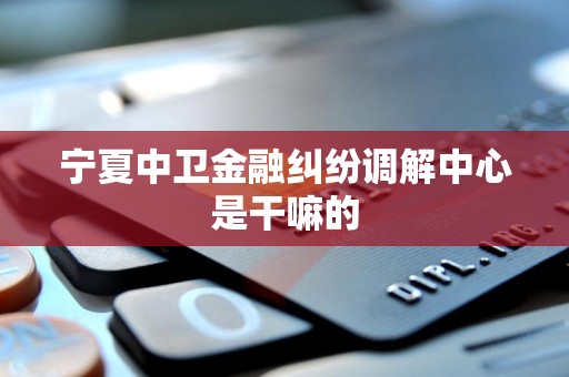 宁夏中卫金融纠纷调解中心是干嘛的