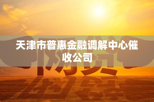 天津市普惠金融调解中心催收公司 天津市普惠金融调解中心催收公司