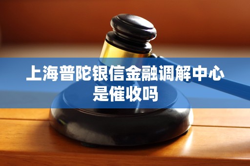上海普陀银信金融调解中心是催收吗