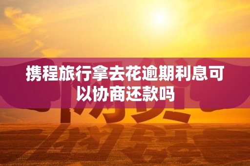携程旅行拿去花逾期利息可以协商还款吗 携程旅行拿去花逾期利息可以协商还款吗