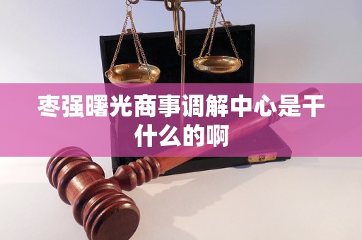 枣强曙光商事调解中心是干什么的啊