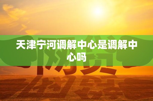 天津宁河调解中心是调解中心吗