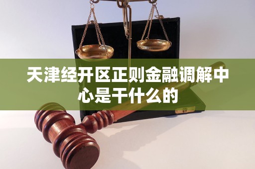 天津经开区正则金融调解中心是干什么的