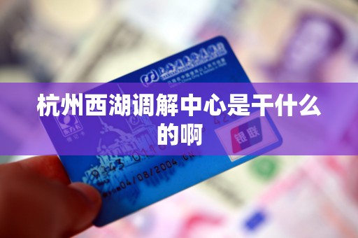 杭州西湖调解中心是干什么的啊