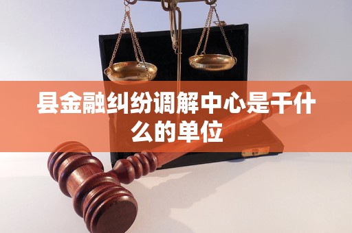 县金融纠纷调解中心是干什么的单位