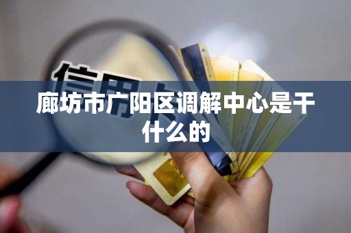 廊坊市广阳区调解中心是干什么的