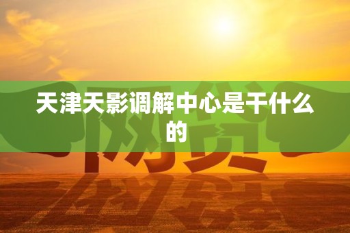 天津天影调解中心是干什么的